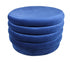 31" Blue Velvet Tufted Round Cocktail Ottoman