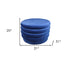 31" Blue Velvet Tufted Round Cocktail Ottoman