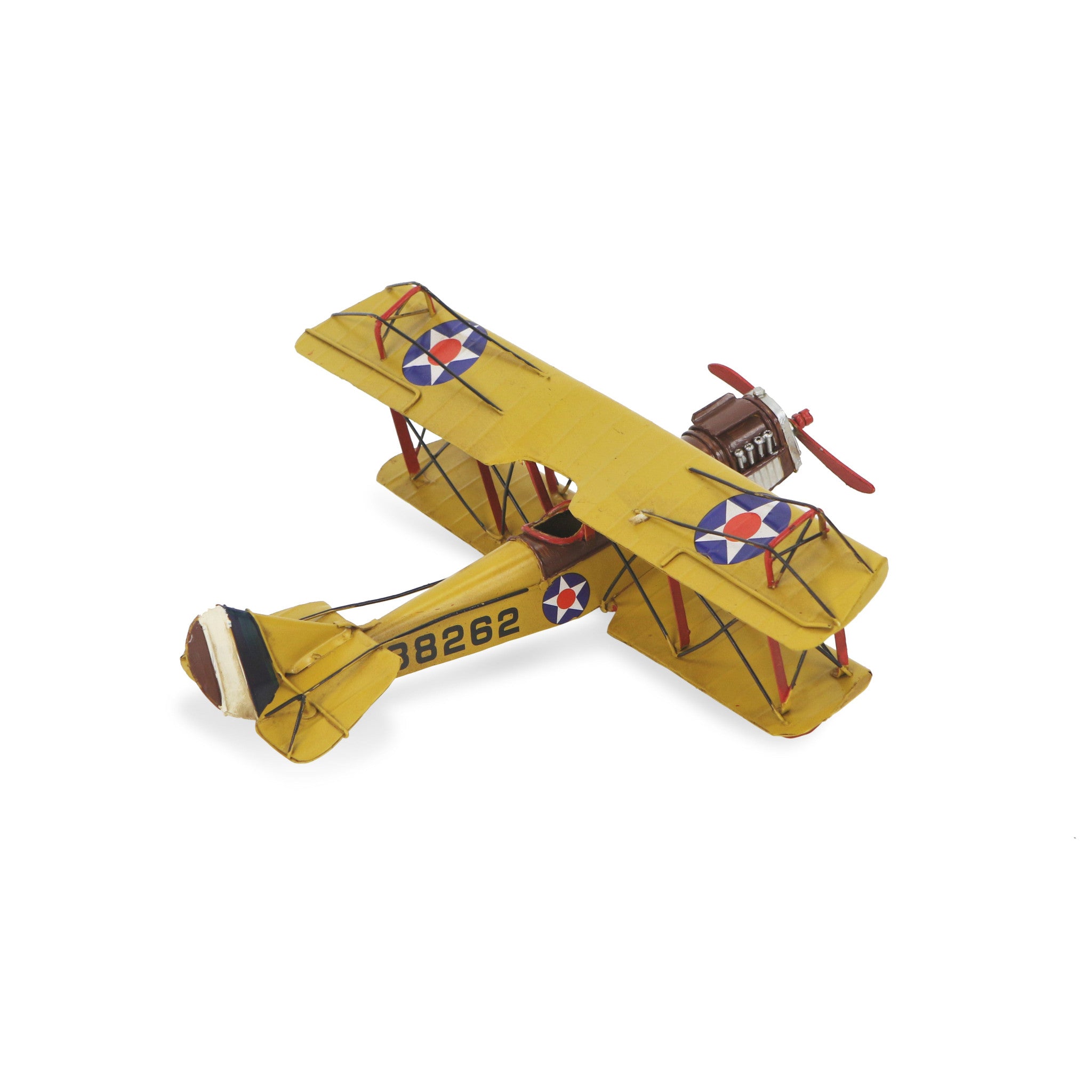 4" Yellow and Red Metal Hand Painted Model Airplane