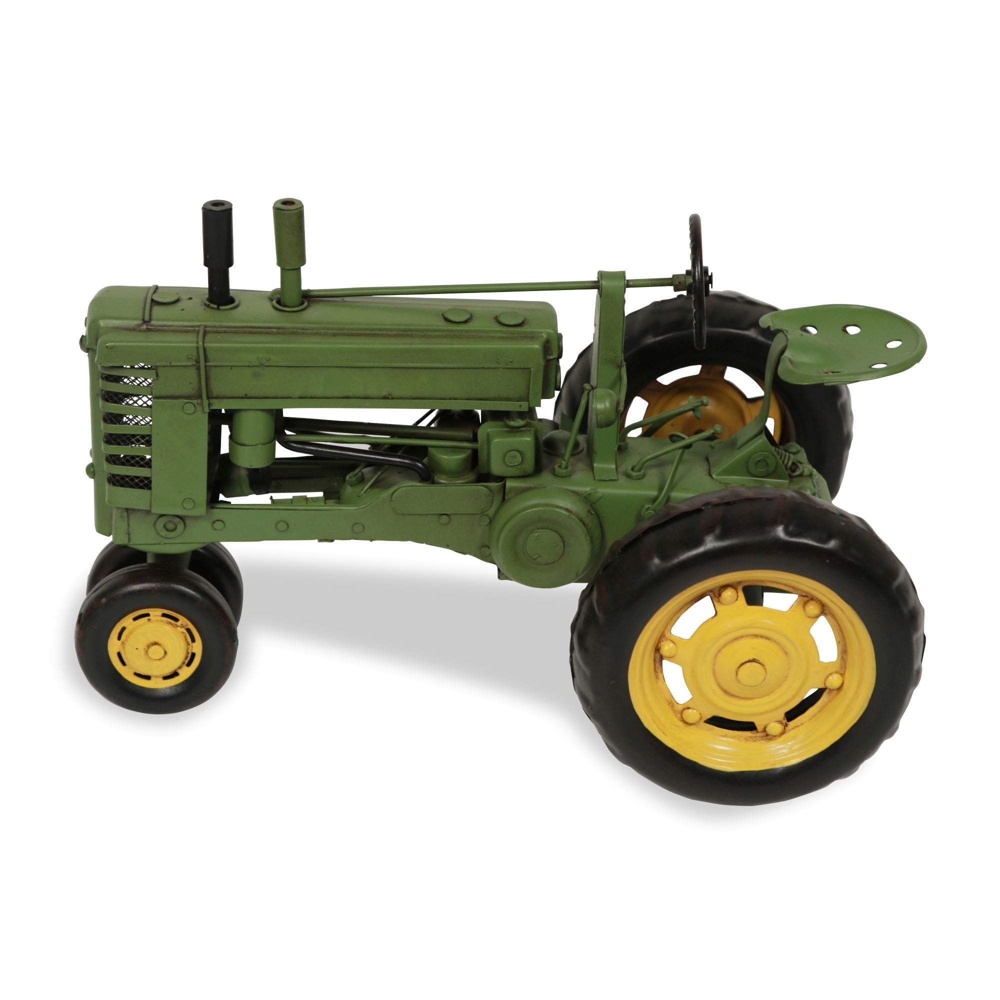 7" Green and Black Metal Hand Painted Model Tractor