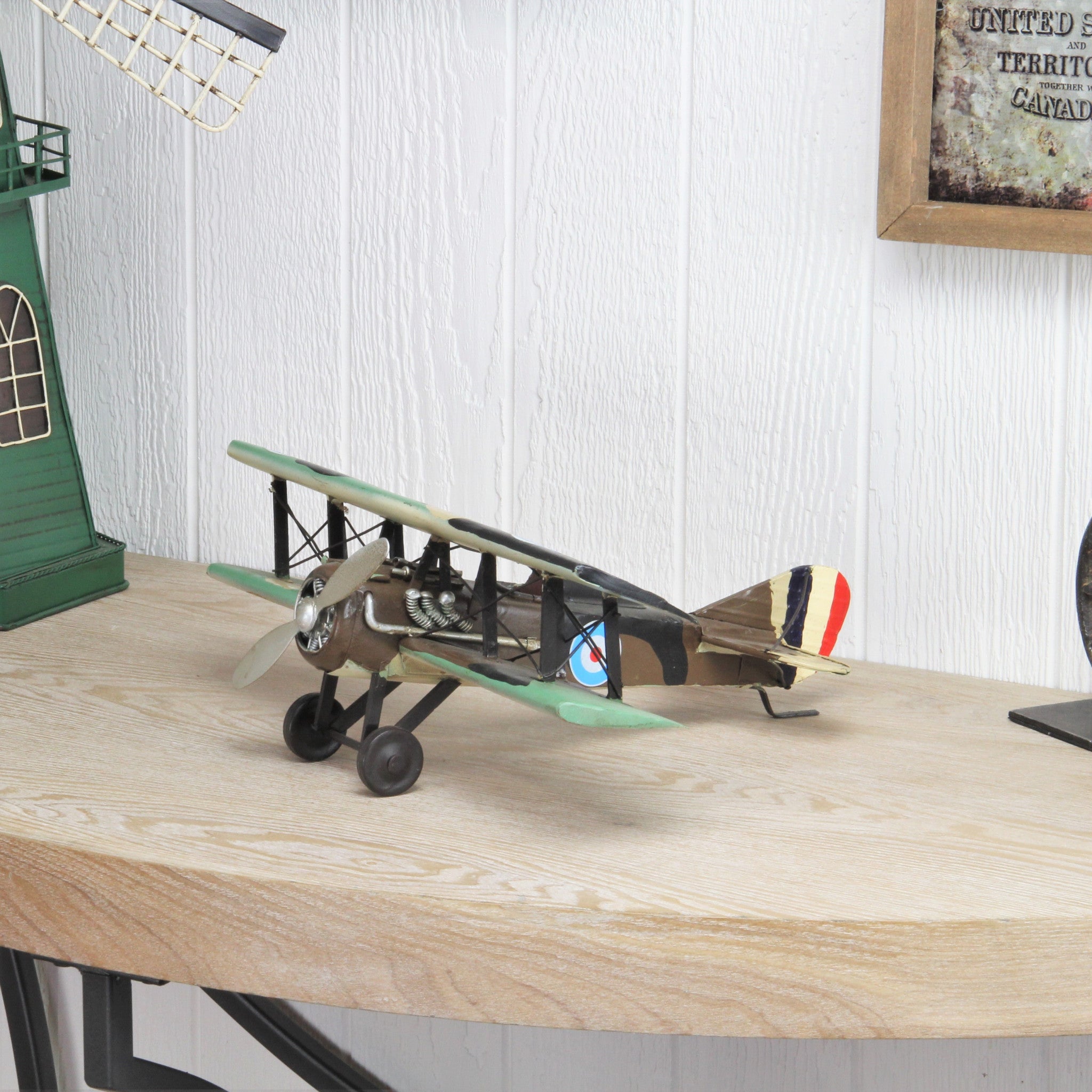 5" Green Metal Hand Painted Model Airplane