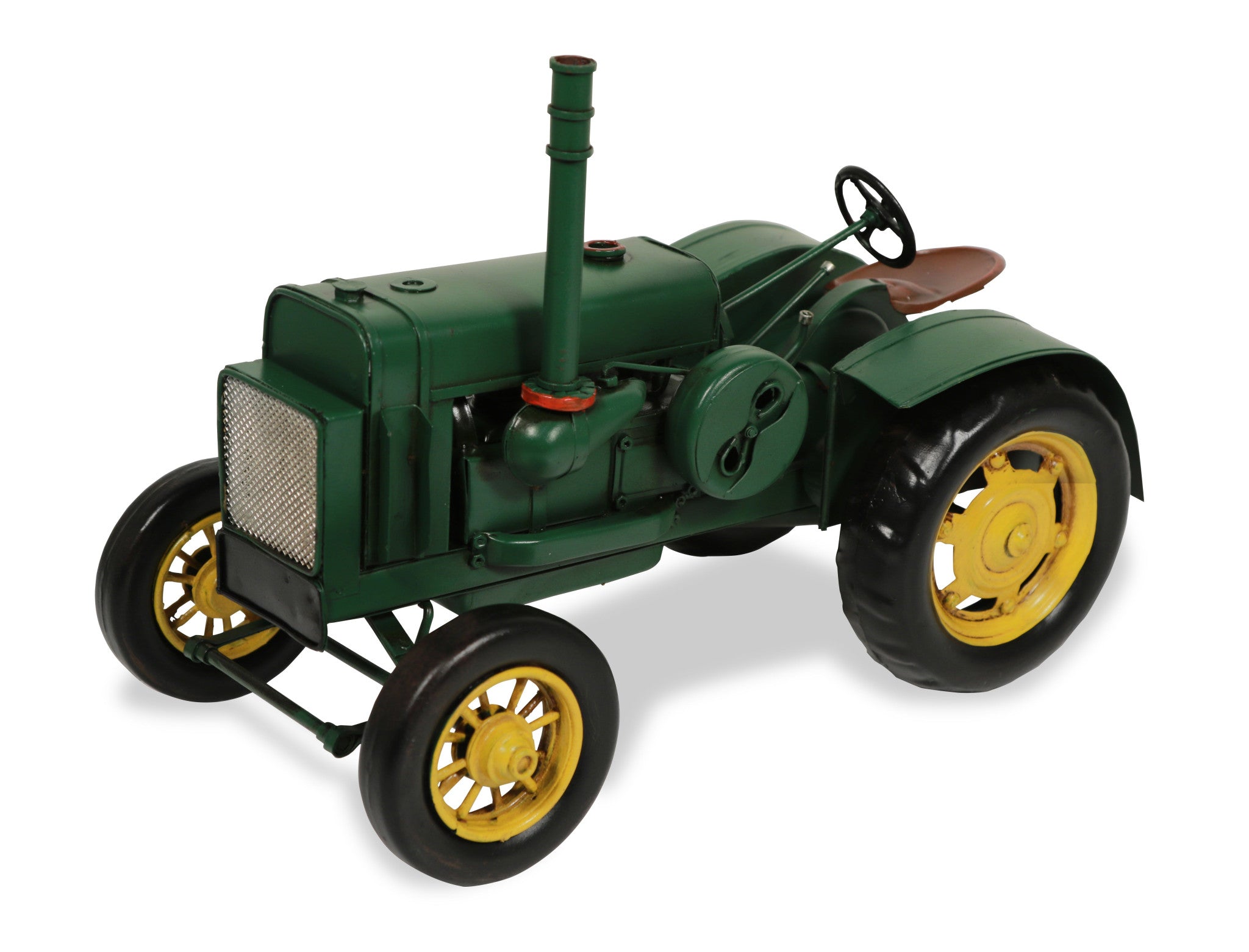 8" Green and Black Metal Hand Painted Model Tractor