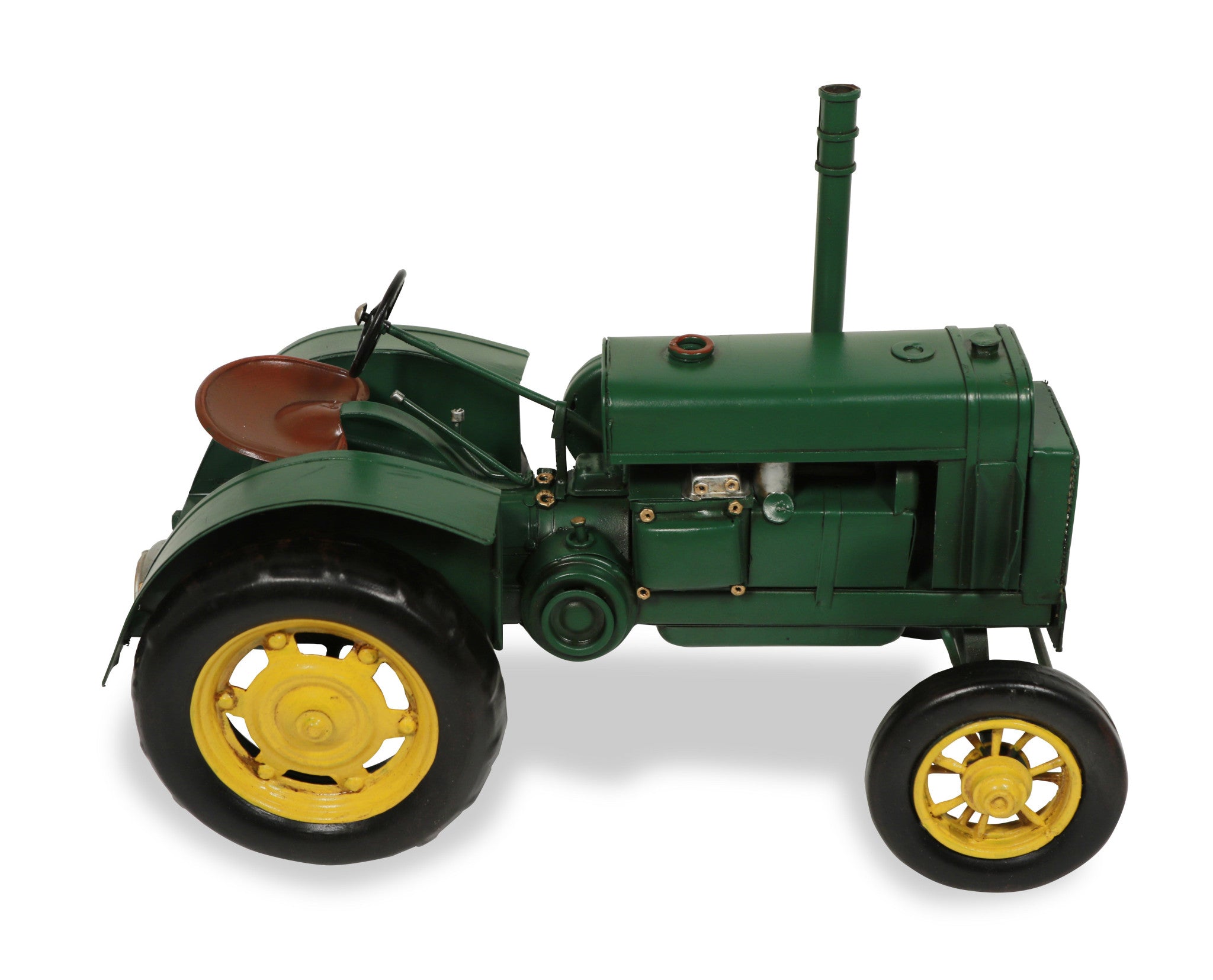 8" Green and Black Metal Hand Painted Model Tractor