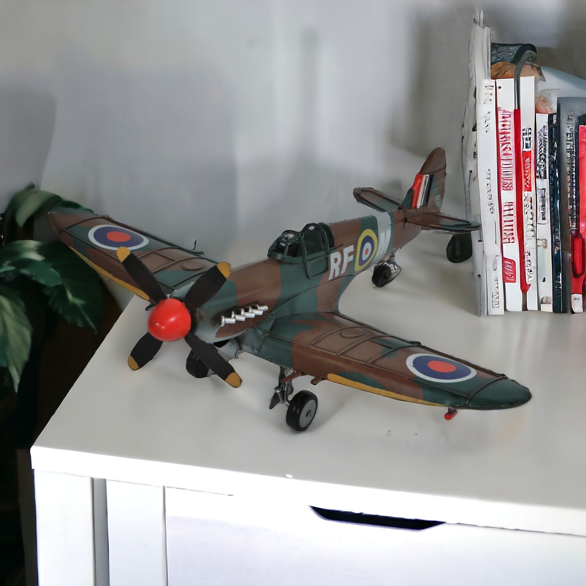 6" Green Metal Hand Painted Model Airplane