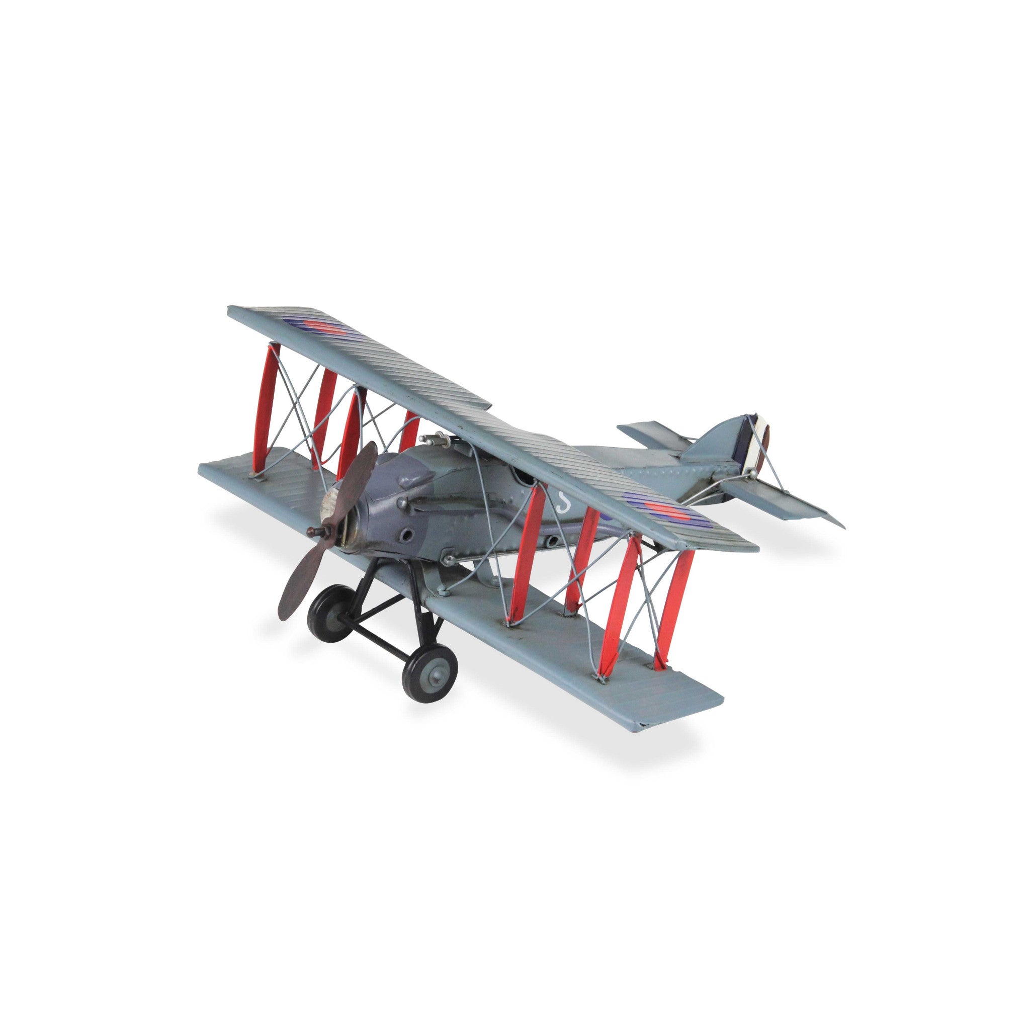 5" Red and Gray Metal Hand Painted Model Airplane