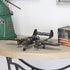 4" Black and Red Metal Hand Painted Model Airplane