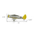 4" Yellow and Gray Metal Hand Painted Model Airplane