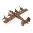 3" Brown and Silver Metal Hand Painted Model Airplane