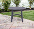 42" Black Rounded Metal Outdoor Dining Table With Umbrella Hole