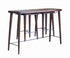 Set of Three Brown Solid Wood Counter Height Bar Table and Chairs