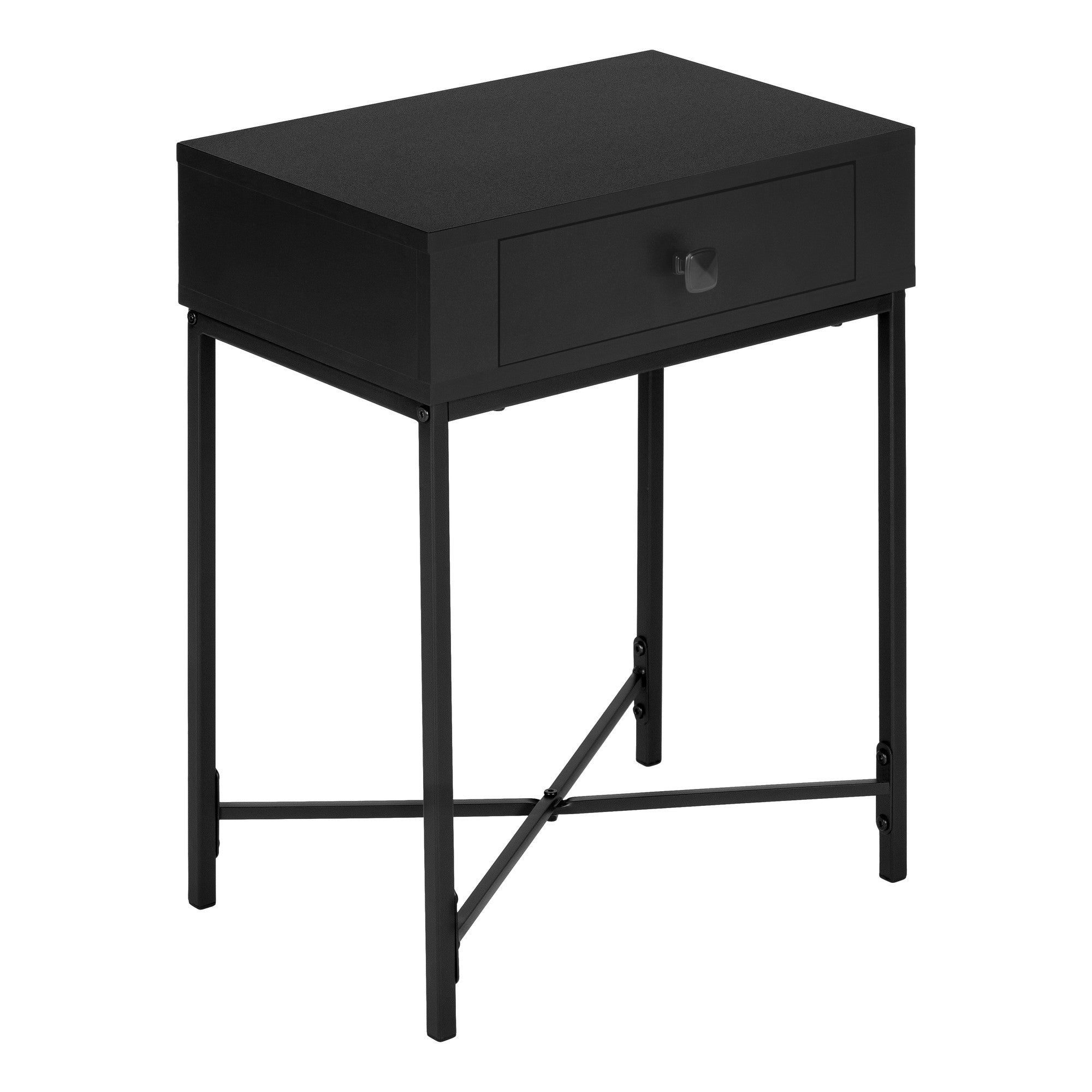 23" Black End Table With Drawer