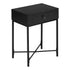 23" Black End Table With Drawer