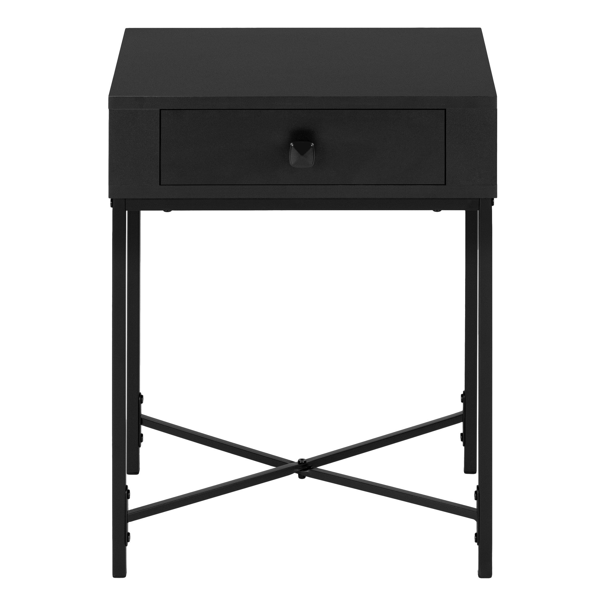 23" Black End Table With Drawer