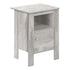 24" Gray Faux Wood Nightstand With Storage