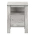 24" Gray Faux Wood Nightstand With Storage