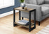 22" Black And Dark Taupe End Table With Shelf