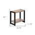 22" Black And Dark Taupe End Table With Shelf