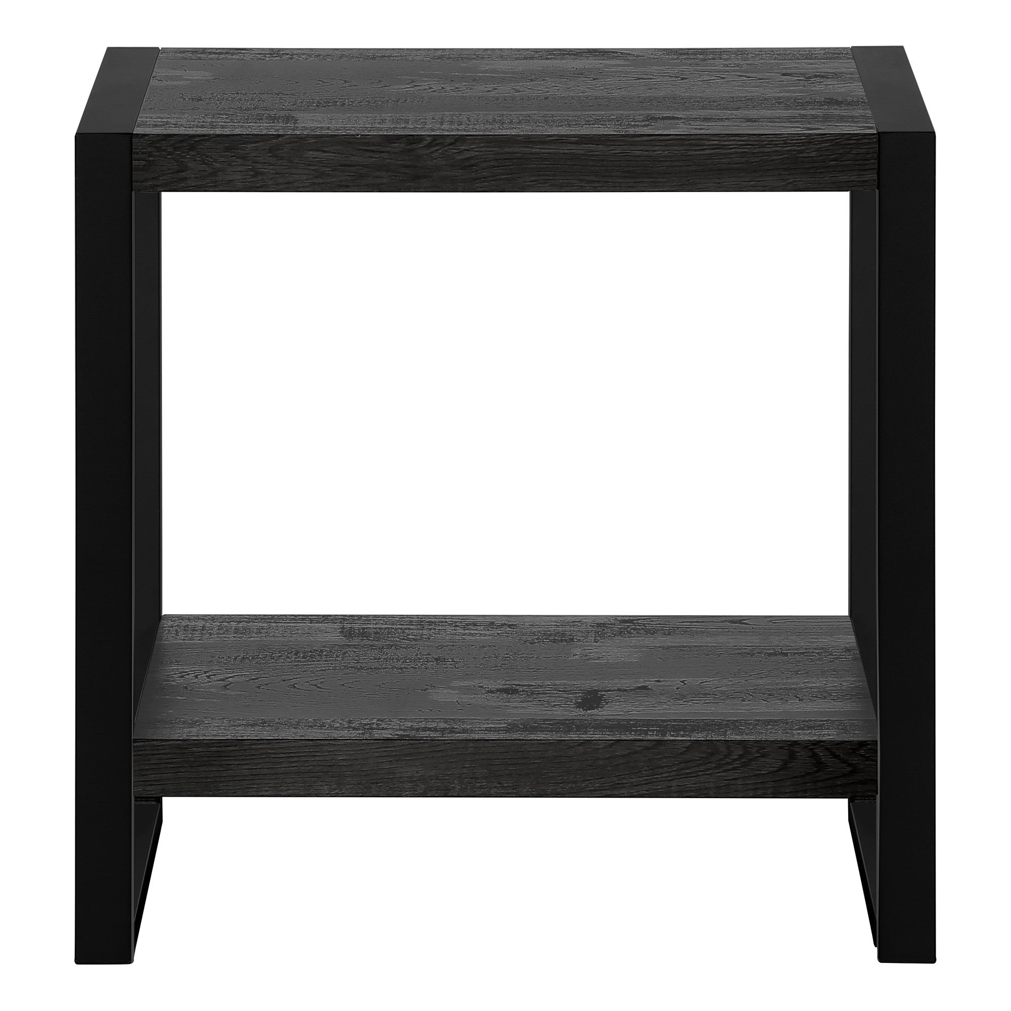 24" Black End Table With Shelf