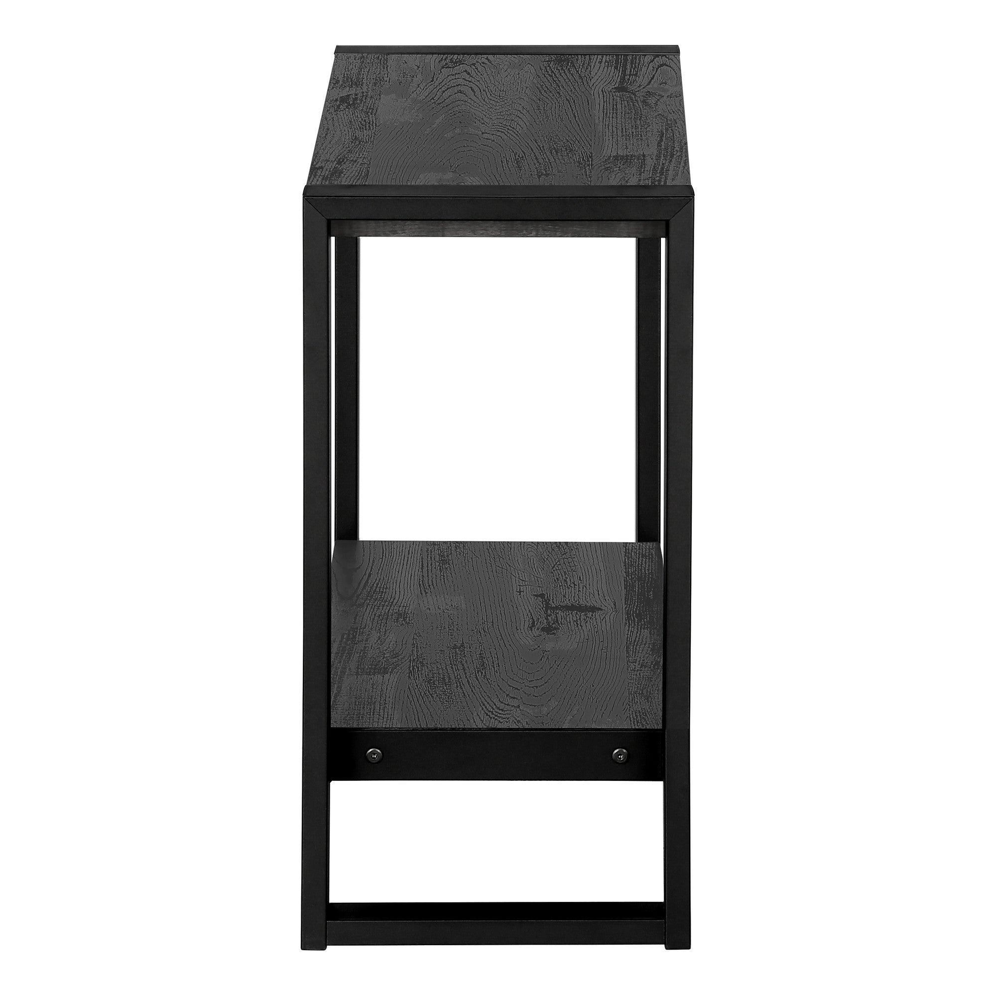 24" Black End Table With Shelf