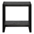 24" Black End Table With Shelf