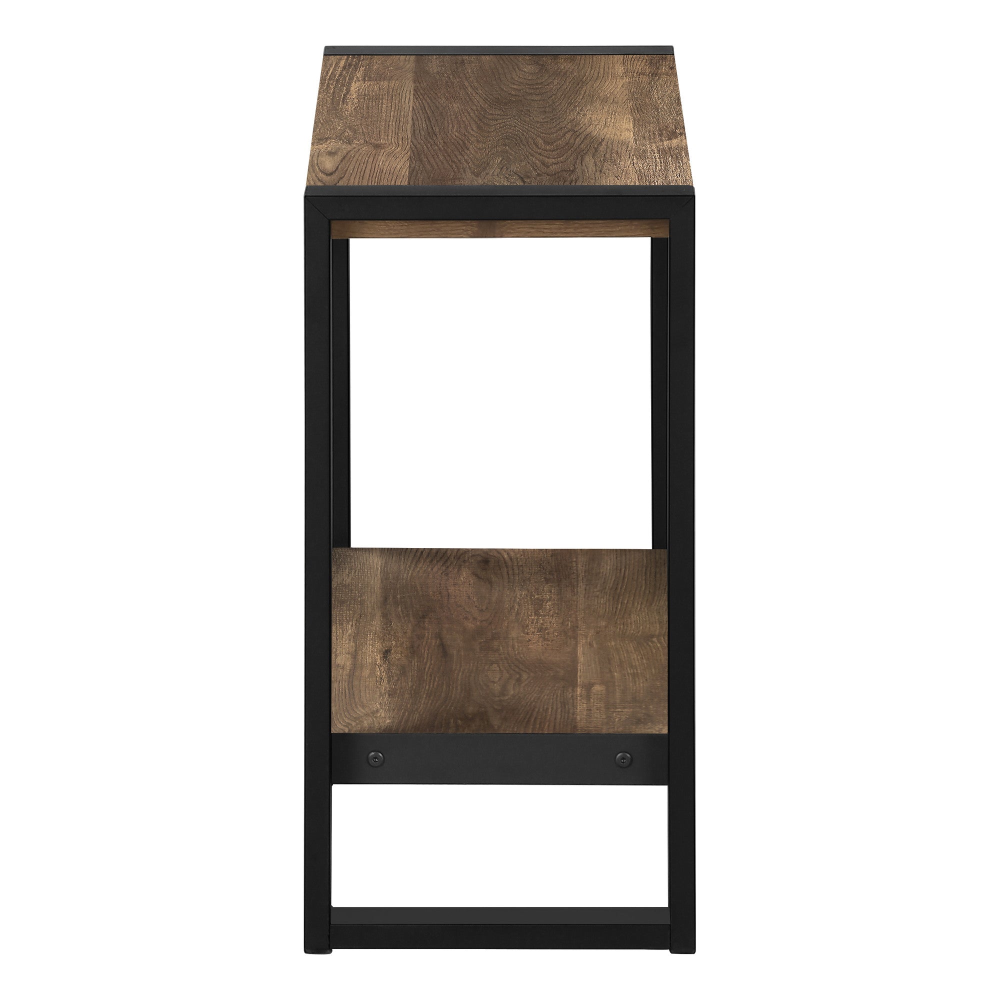 24" Black And Brown End Table With Shelf