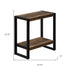 24" Black And Brown End Table With Shelf