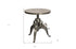 21" Silver Metal And Iron Round End Table