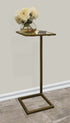 27" Brass And Silver Mirrored Square Mirrored End Table