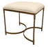 21" Ivory And Brass Iron Backless Bar Chair