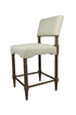 24" Off White And Brown Solid + Manufactured Wood Counter Height Bar Chair