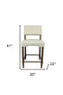 24" Off White And Brown Solid + Manufactured Wood Counter Height Bar Chair