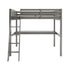 Gray Solid Wood Twin Size Loft Bed with Desk and Storage