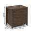 24" Dark Brown Distressed Solid Wood Two Drawer Nightstand