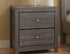 24" Dark Brown Distressed Solid Wood Two Drawer Nightstand