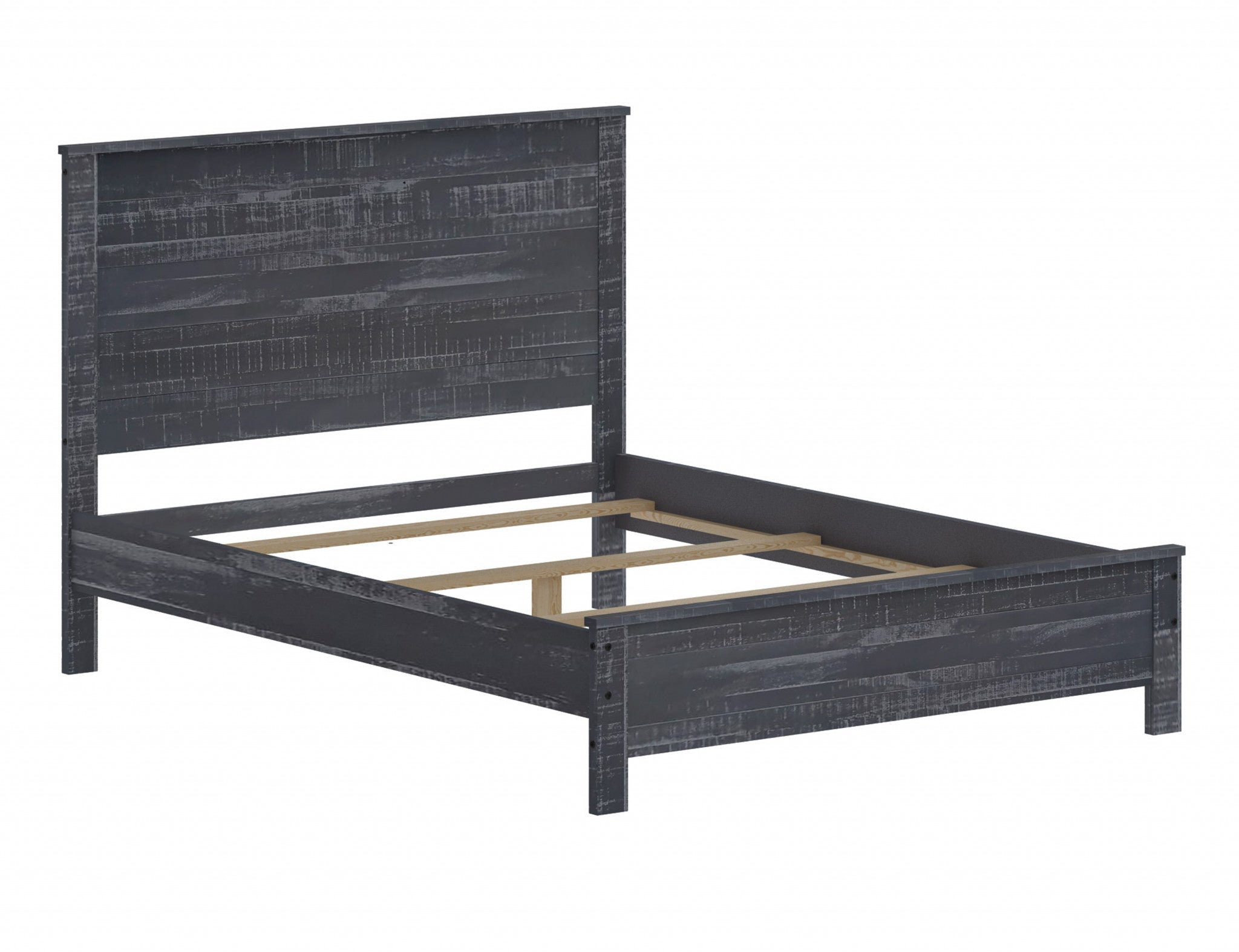 Grey Solid Wood Full Double Bed Frame