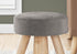 12" Gray Velvet And Natural Round Ottoman