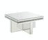 32" Silver Glass Mirrored Coffee Table