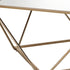 32" Champagne Gold And Mirrored Mirrored And Metal Square Mirrored Coffee Table