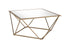 32" Champagne Gold And Mirrored Mirrored And Metal Square Mirrored Coffee Table