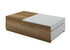 49" Oak And White Melamine Veneer And Manufactured Wood Rectangular Coffee Table With Two Drawers