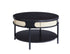 32" Black Melamine Veneer Round Coffee Table with shelf