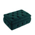 25" Green Velvet Tufted Storage Ottoman