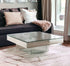 40" Clear And Silver Glass Mirrored Coffee Table