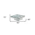 40" Clear And Silver Glass Mirrored Coffee Table