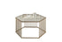 34" Champagne And Clear Glass And Metal Hexagon Coffee Table