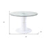 34" Clear And White Glass Round Coffee Table