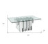 47" Clear And Silver Glass Mirrored Coffee Table