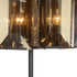 30" Bronze Metal Four Light Cylinder Bedside Table Lamp With Amber Round Shade