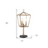 30" Black Iron Three Light Bedside Table Lamp