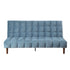 76" Teal Blue Velvet Sleeper Sofa With Wood Brown Legs